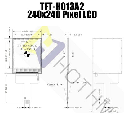 نمایشگر Smart Wear Square 240x240 IPS TFT 1.3 اینچی ST7789H2