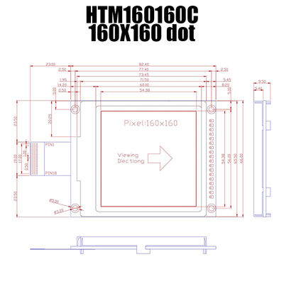 ماژول LCD گرافیکی 160X160 FSTN با نور پس زمینه سفید UC1698 HTM160160C