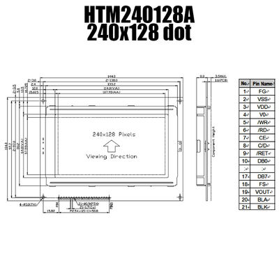 LCD گرافیکی 240x128 صنعتی، نمایشگر T6963C STN LCD MCU / 8bit