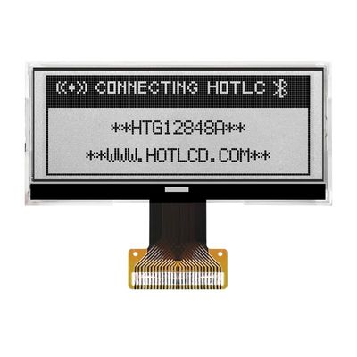 128X48 گرافیک COG LCD ST7565R-G | نمایشگر STN+ با نور پس زمینه سفید کناری/HTG12848A
