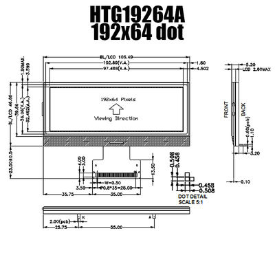 ماژول گرافیکی LCD 36PIN 192X64، تراشه IST3020 روی صفحه نمایش شیشه ای HTG19264A