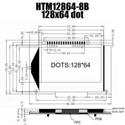 صفحه نمایش LCD گرافیکی 128X64 SPI، گرافیک LCD زرد ST7565R 128x64