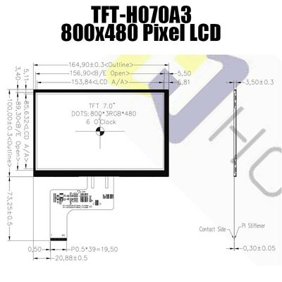 صفحه نمایش 7.0 اینچی TTL LCD با تراشه درایور EK9716BD4 EK73002AB2