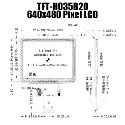 پنل نمایشگر TFT 3.5 اینچی IPS 640x480 با دمای گسترده ST7703 برای دستی