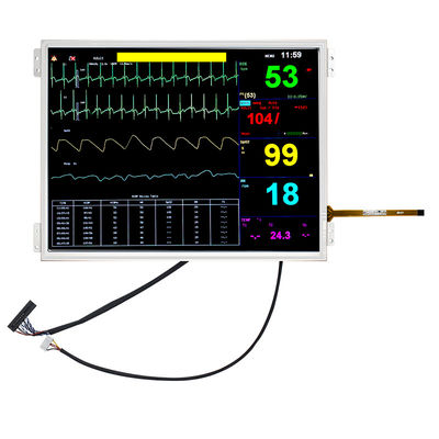 صفحه نمایش لمسی مقاومتی 10.4 اینچی IPS 1024x768 با دمای گسترده TFT برای دستگاه های پزشکی