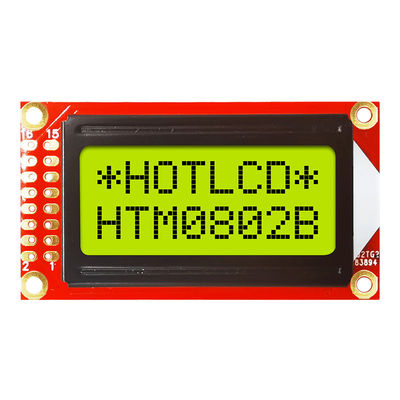 صفحه نمایش LCD با کاراکتر STN 8X2 زرد سبز 16 پین استاندارد COB