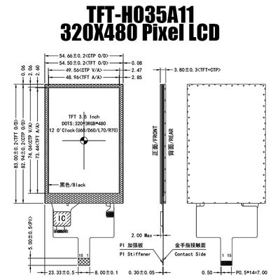 صفحه نمایش 3.5 اینچی TFT 320x480 با ماژول TFT LCD خوانا با مانیتور Pcap