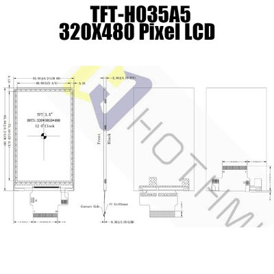 ماژول TFT رنگی LCD چند صحنه عمودی برای پنل ابزار دقیق TFT-H035A5HVTST3N45