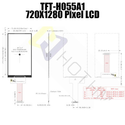 صفحه نمایش 5.5 اینچی 720x1280 IPS TFT LCD با روشنایی بالا IC ILI9881