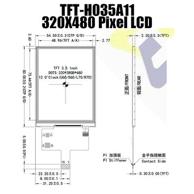 صفحه نمایش بادوام 3.5 اینچی SPI TFT 320x480 نقطه با آی سی ST7796