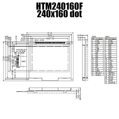 ماژول گرافیکی نمایشگر LCD 240X160 FSTN با آی سی ST7529