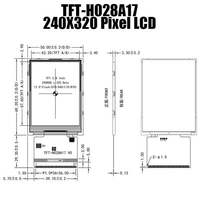 ماژول نمایشگر 2.8 اینچی 240x320 MCU TFT با آی سی درایور ST7789