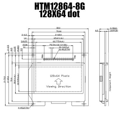 ماژول نمایشگر گرافیکی LCD 128X64 S6B0724 درایور نمایشگر STN YG