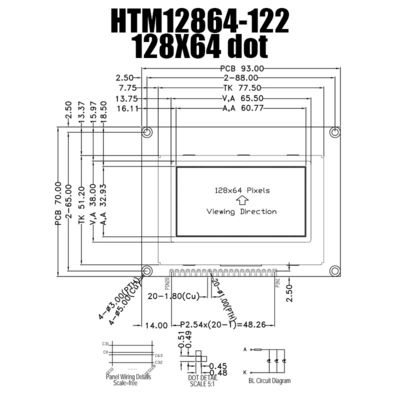 ماژول گرافیکی 20PIN STN STN LCD ST7567 Driver IC 128X64