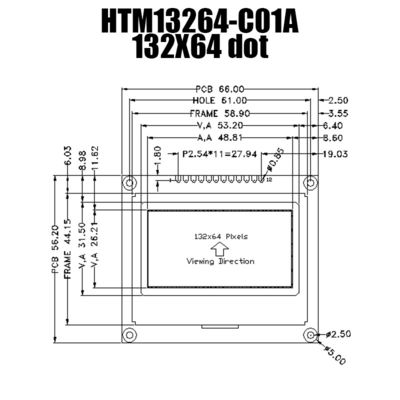 ماژول LCD گرافیکی COG 132X64 با زاویه دید عریض ساعت 6 ساعت