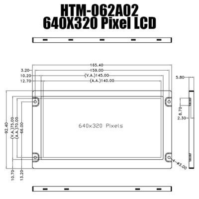 صفحه نمایش 6.2 اینچی ال سی دی 640x320 رزولوشن MONO TFT LCD مانیتور خوانا نور خورشید