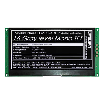 صفحه نمایش 6.2 اینچی ال سی دی 640x320 رزولوشن MONO TFT LCD مانیتور خوانا نور خورشید