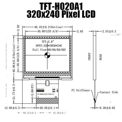 نمایشگر 2.0 اینچی TFT LCD ماژول 320x240 SPI سازنده مانیتور صنعتی