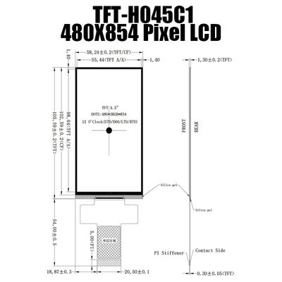 نمایشگرهای 4.5 اینچی TFT LCD 480x854 مانیتورهای LCD MCU8080 برای چاپگرهای سه بعدی