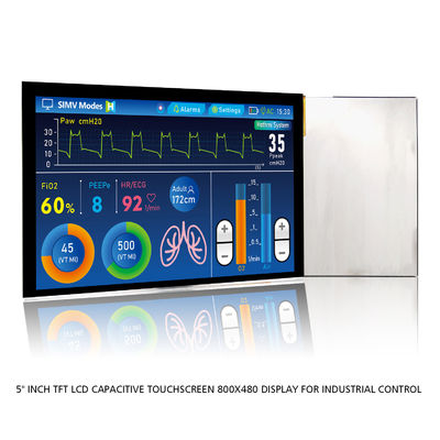 صفحه نمایش 5 اینچی TFT LCD لمسی خازنی با نور خورشید قابل خواندن برای کنترل صنعتی